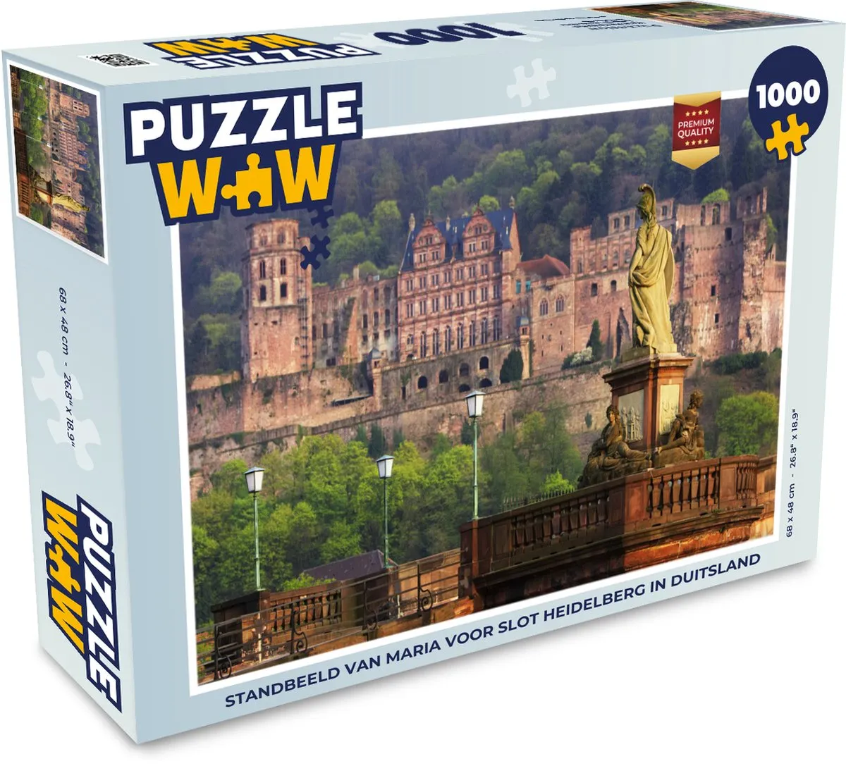 PuzzleWow Heidelberg Slot Maria Legpuzzel 1000 Stuks - Multicolor