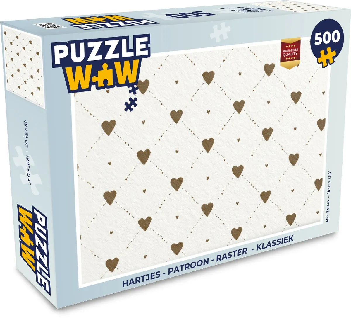 PuzzleWow Hartjes Legpuzzel 500 Stuks - Multicolor