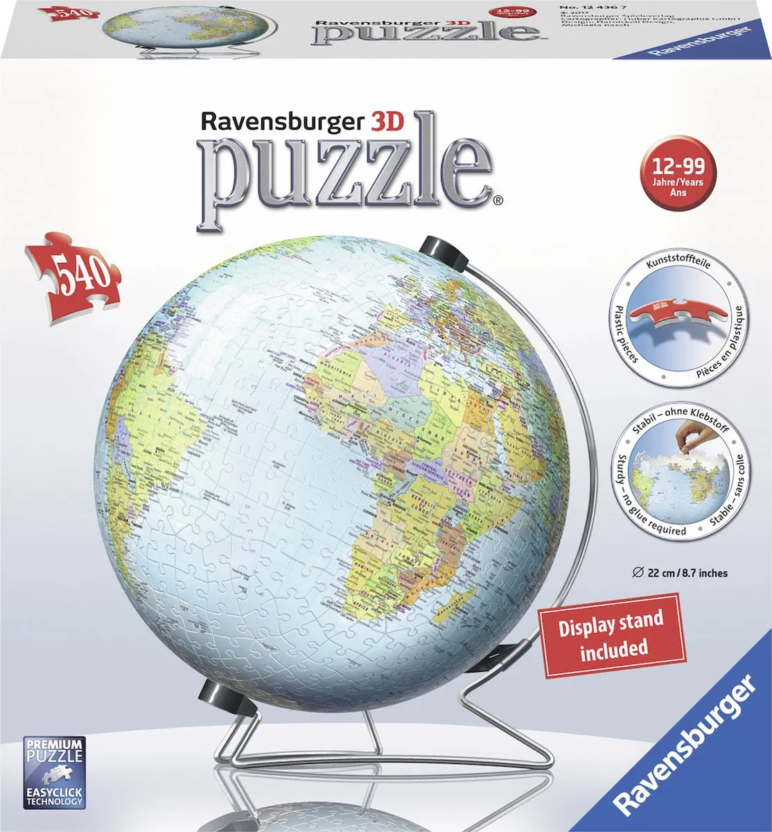 Ravensburger 3D Puzzel De Aarde 540 Stuks - MPN 124367