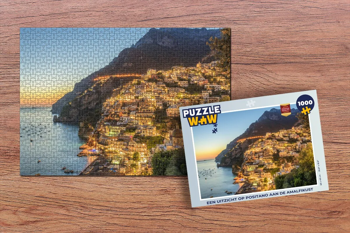 PuzzleWow Legpuzzel Positano Amalfikust 1000 Stuks - Multicolor