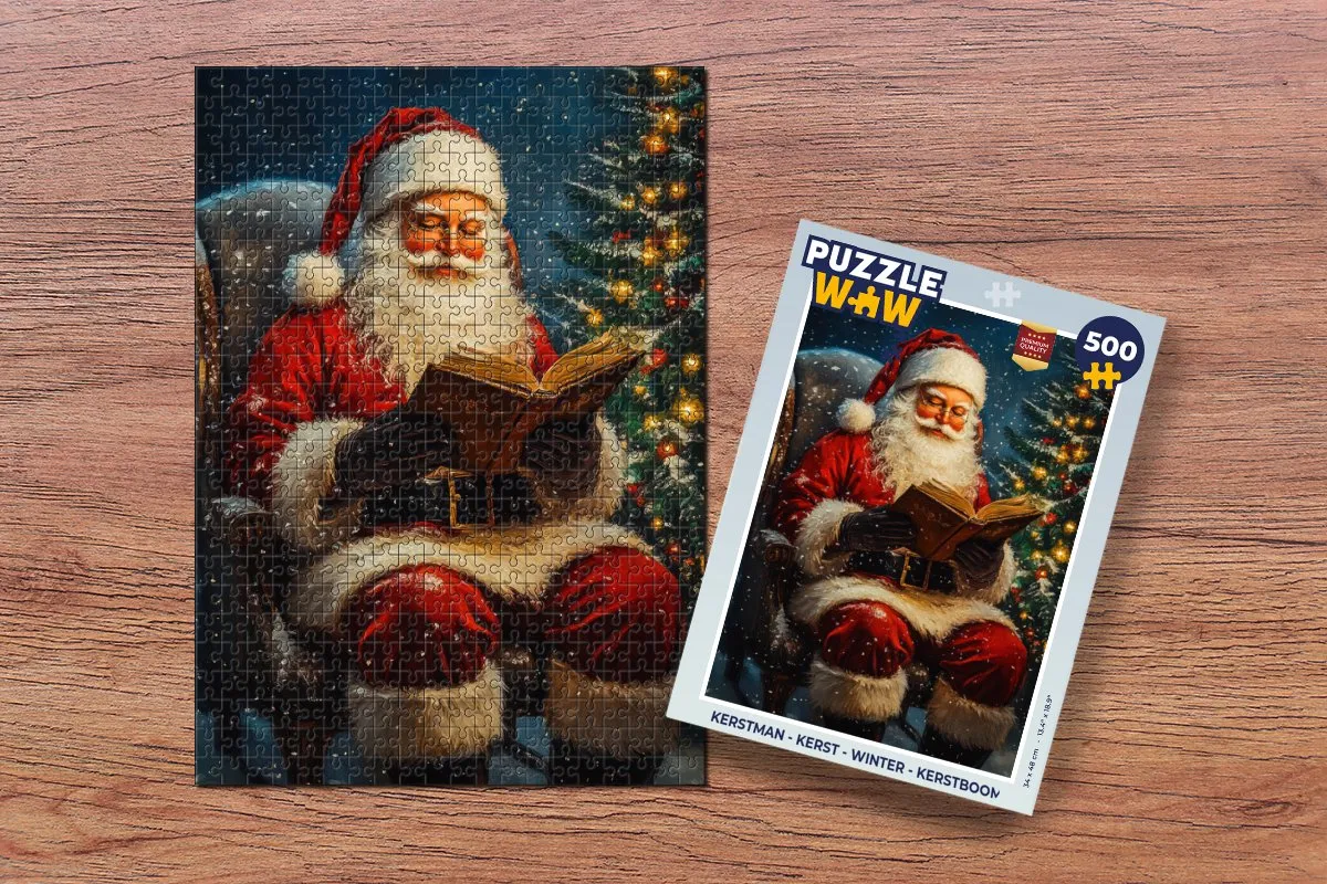PuzzleWow Kerstman Kerstboom Legpuzzel 500 Stuks - Kerstman/Kerstboom