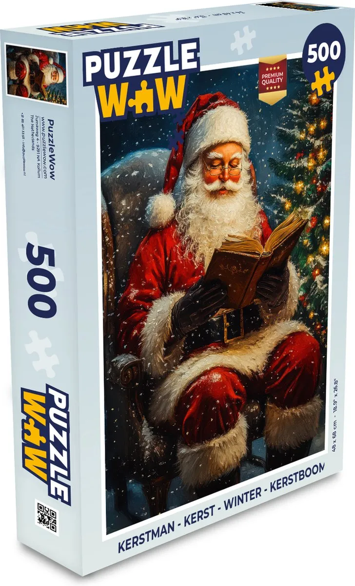 PuzzleWow Kerstman Kerstboom Legpuzzel 500 Stuks