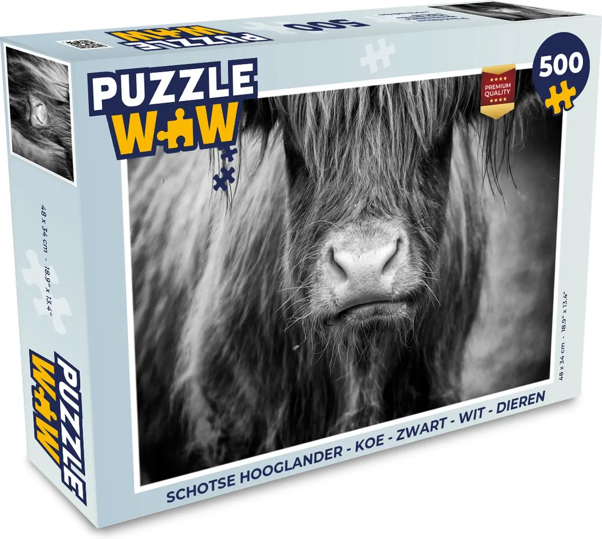 PuzzleWow Schotse Hooglander Legpuzzel 500 Stuks - Multicolor
