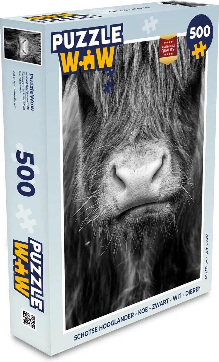 PuzzleWow Schotse Hooglander Legpuzzel 500 Stuks - Multicolor