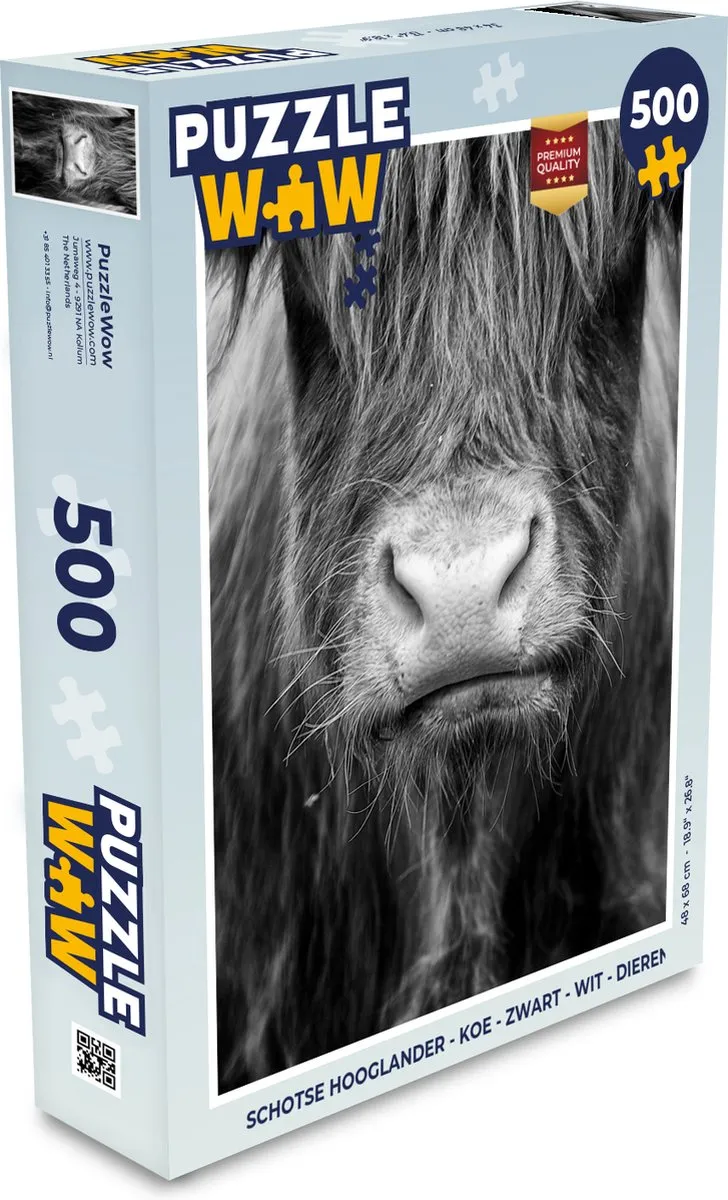 PuzzleWow Schotse Hooglander Legpuzzel 500 Stuks - Multicolor