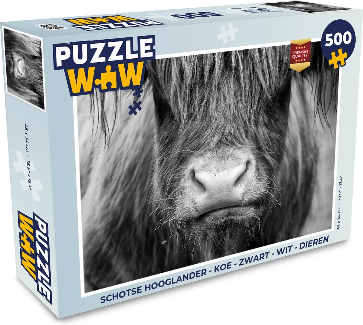 PuzzleWow Schotse Hooglander Legpuzzel 500 Stuks - Multicolor
