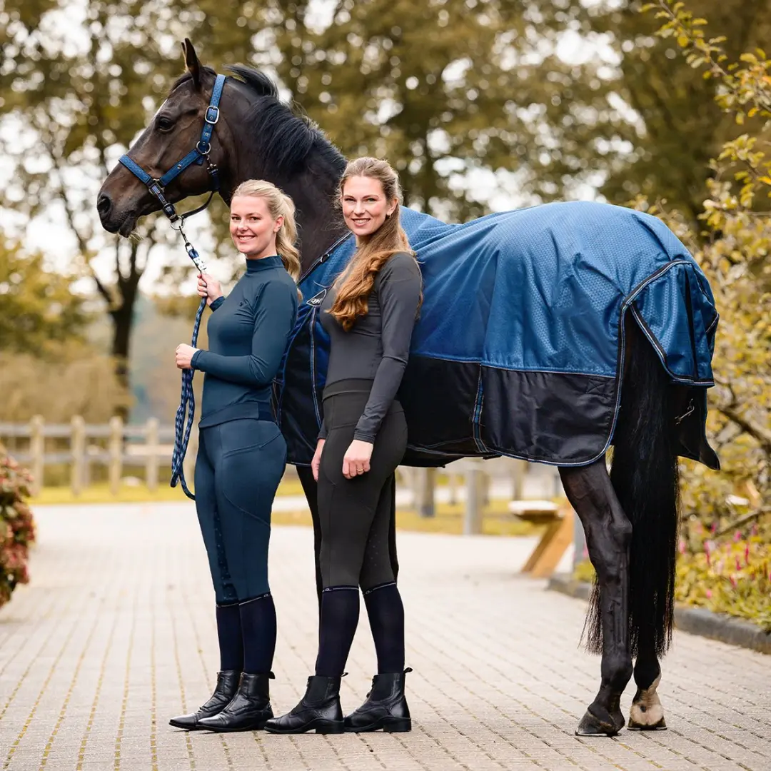 QHP Teddie Trainingsshirt - Maat 40 - Blauw - afbeelding 2 van 4