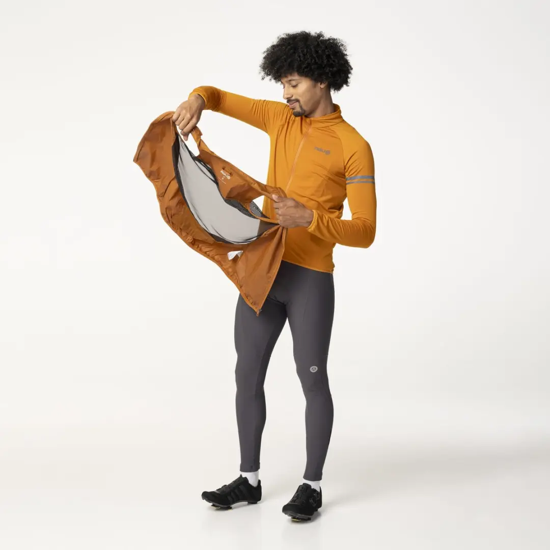 AGU Essential Wind Body - Fietsshirt zonder mouwen - Winddicht - Waterafstotend - Ademende mesh rug - Reflecterend - Bruin - Heren - XL