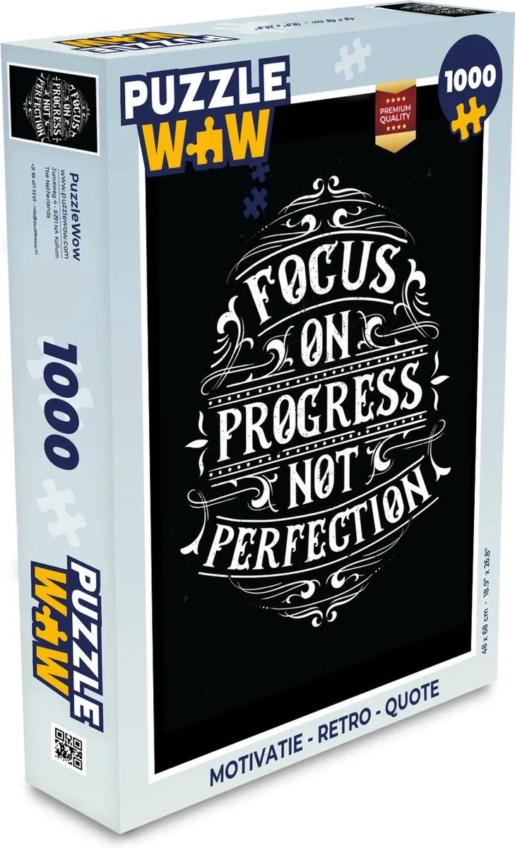 PuzzleWow Motivatie Retro Quote Legpuzzel 1000 Stuks