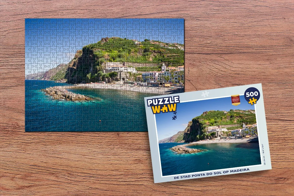 PuzzleWow De stad Ponta do Sol Madeira Legpuzzel 500 Stuks - Multicolor