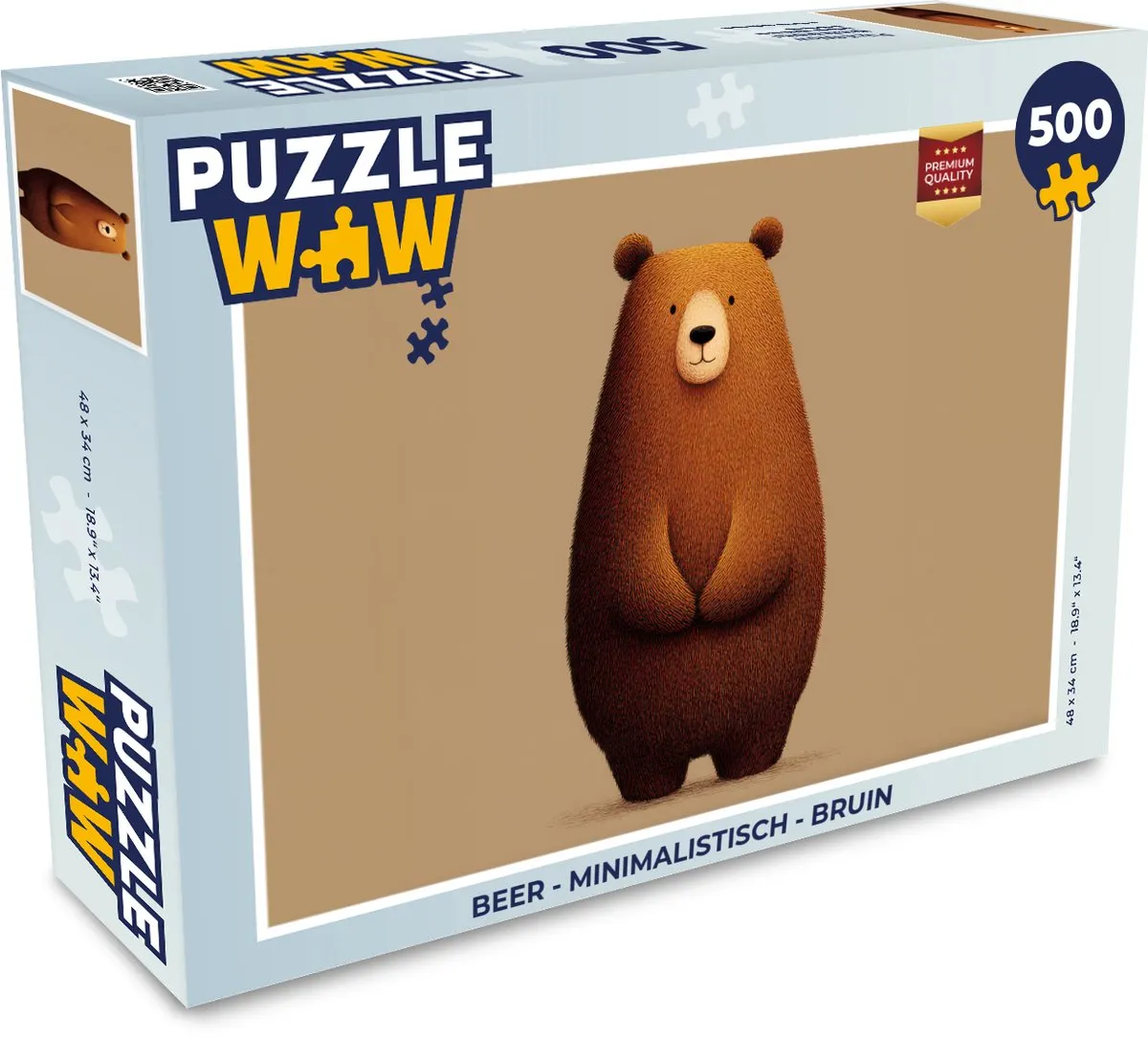 PuzzleWow Minimalistisch Beer Legpuzzel 500 Stuks