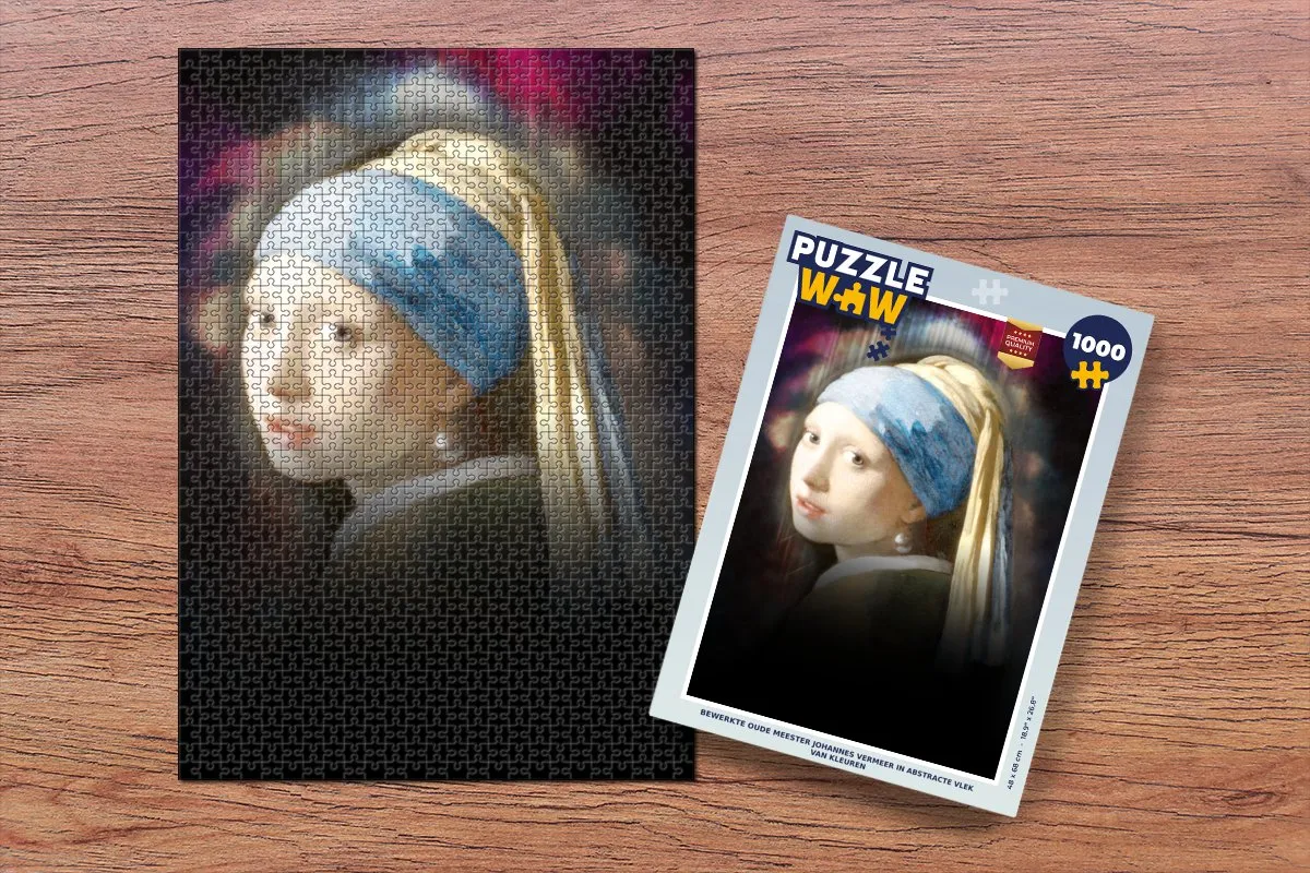 PuzzleWow Meisje met de parel Legpuzzel 1000 Stuks - Multicolor