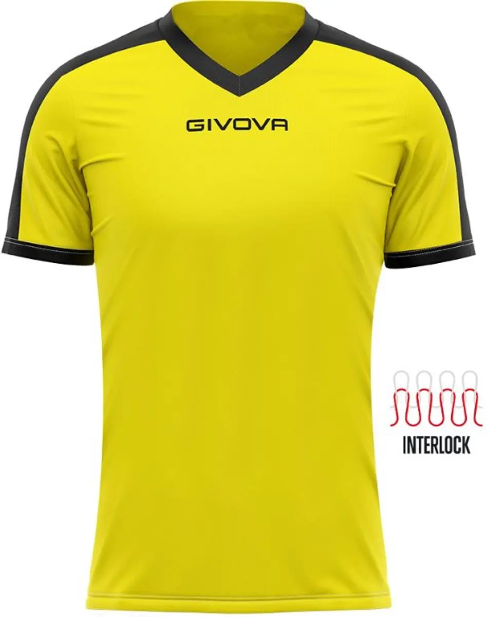 Givova Revolution Sport-T-shirt - Geel/zwart - XXL