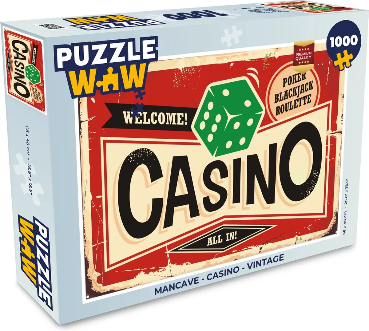 PuzzleWow Mancave Casino Legpuzzel 1000 Stuks