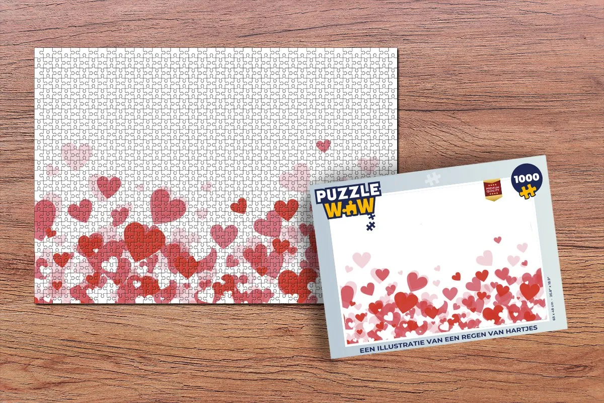 PuzzleWow Legpuzzel Regen van Hartjes 1000 Stuks - Multicolor