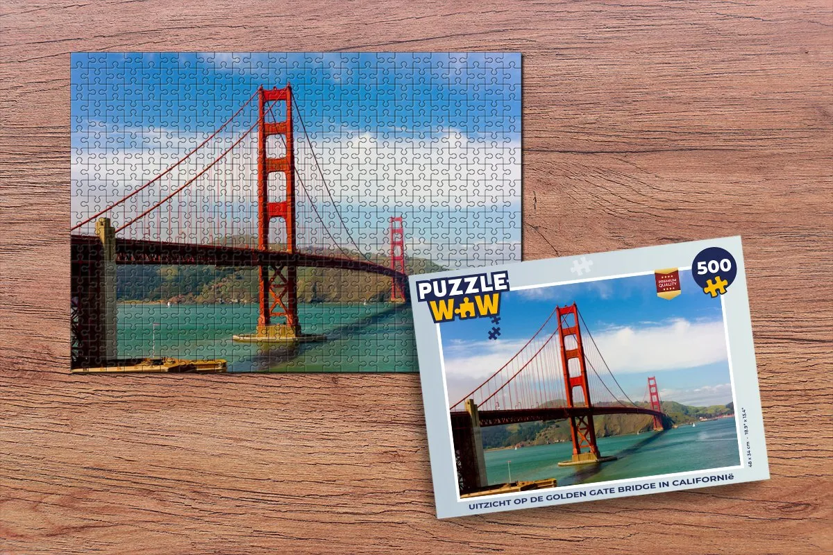 PuzzleWow Legpuzzel Golden Gate Bridge 500 Stuks - Multicolor