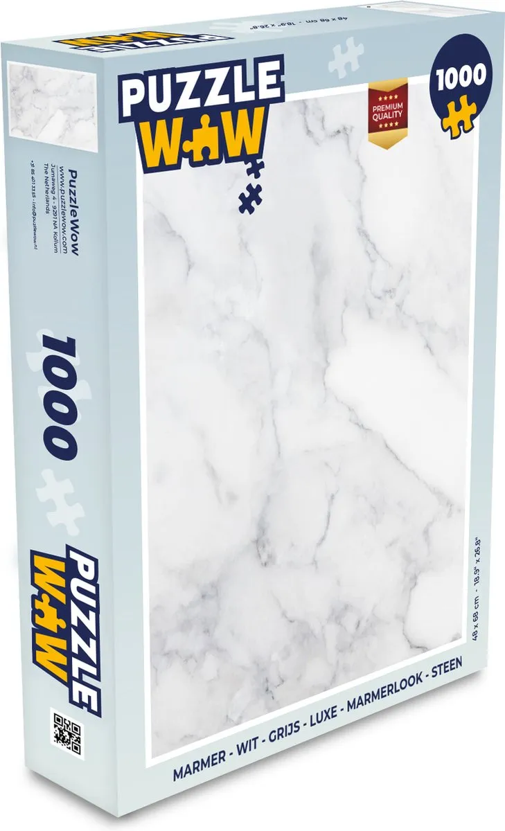 PuzzleWow Marmerlook Legpuzzel 1000 Stuks - Multicolor