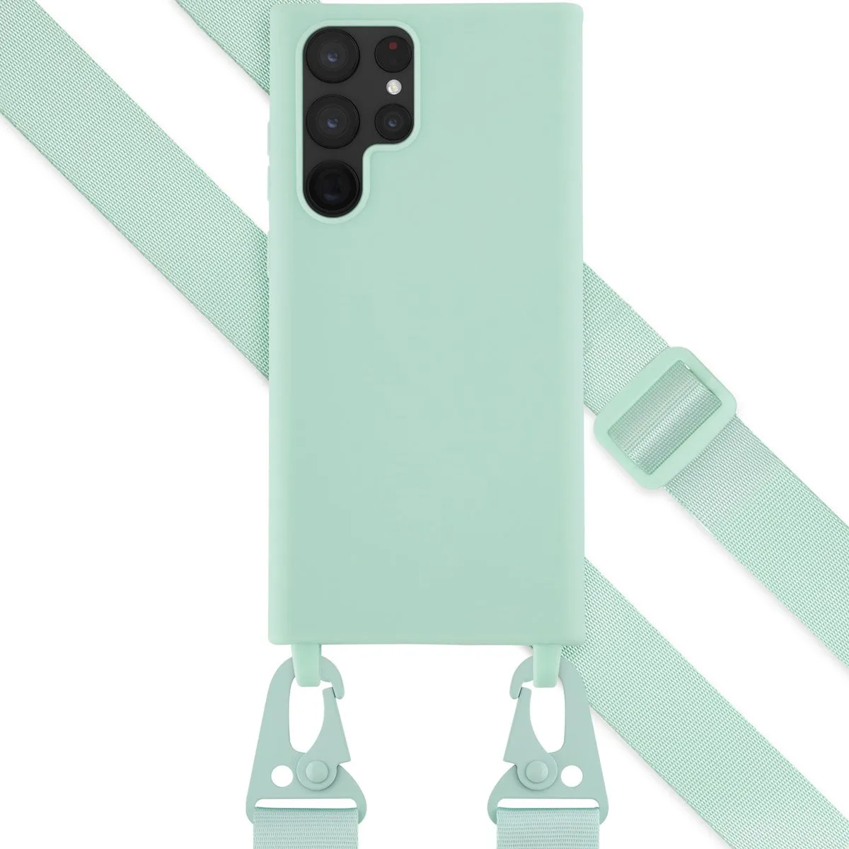Selencia Hoesje Samsung Galaxy S22 Ultra - Siliconen Turquoise