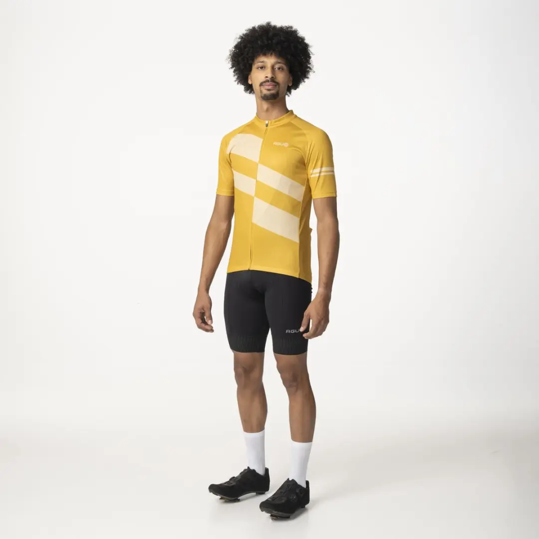 AGU Diagonal Stripes Fietsshirt Heren - 3 Achterzakken - YKK-ritssluiting - XL