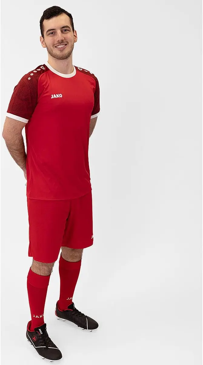 Jako Iconic Shirt Korte Mouw Heren - Sportrood / Wijnrood | Maat: XXL