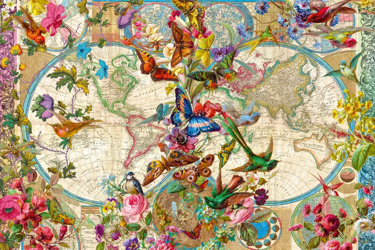 Ravensburger Flora en Fauna Wereldkaart Legpuzzel 2000 Stuks - 171170