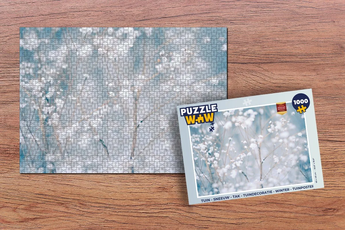 PuzzleWow Takken Sneeuw Winter Botanisch Legpuzzel 1000 Stuks - Multicolor