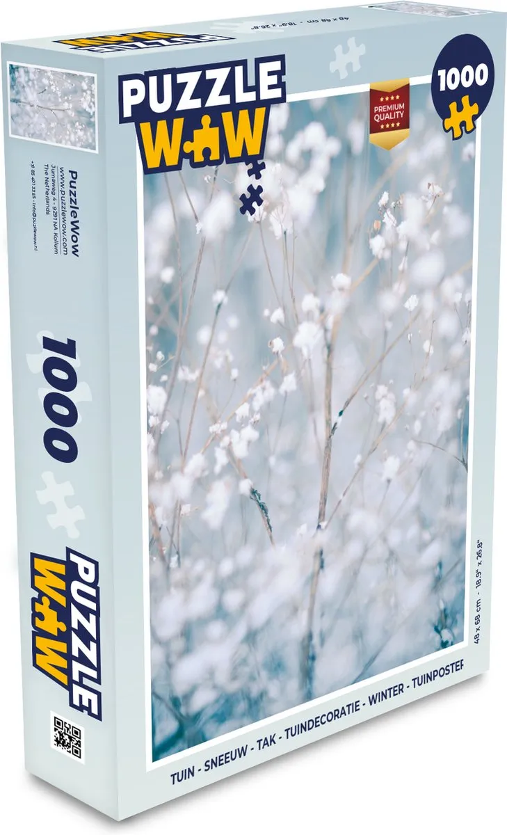 PuzzleWow Takken Sneeuw Winter Botanisch Legpuzzel 1000 Stuks - Multicolor