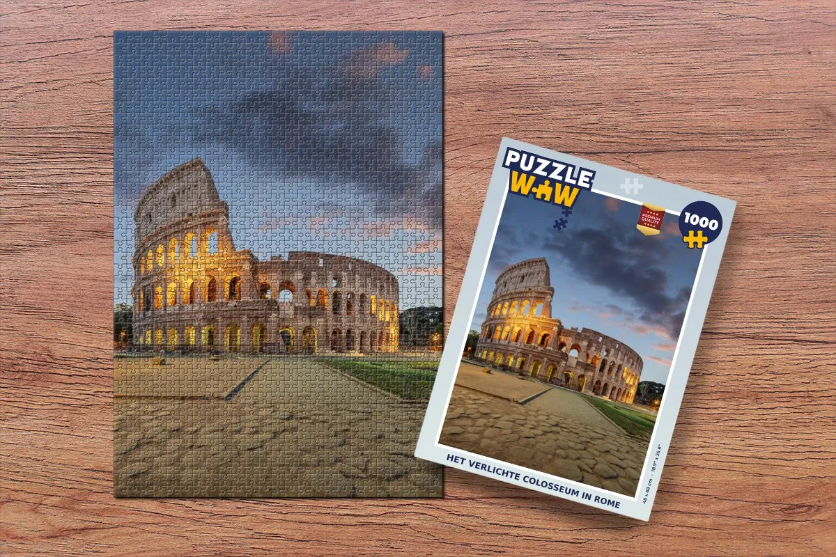 PuzzleWow Rome Colosseum Legpuzzel 1000 Stuks - Multicolor