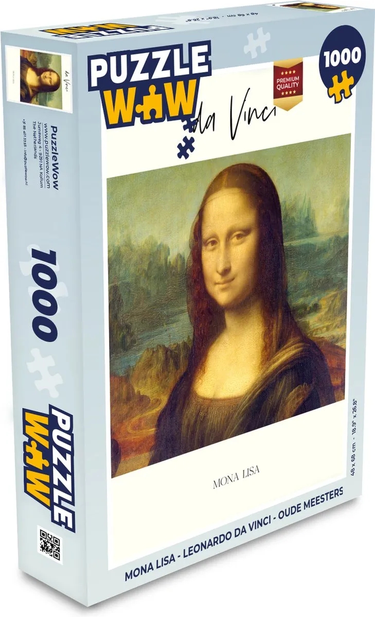 PuzzleWow Mona Lisa Legpuzzel 1000 Stuks - Multicolor