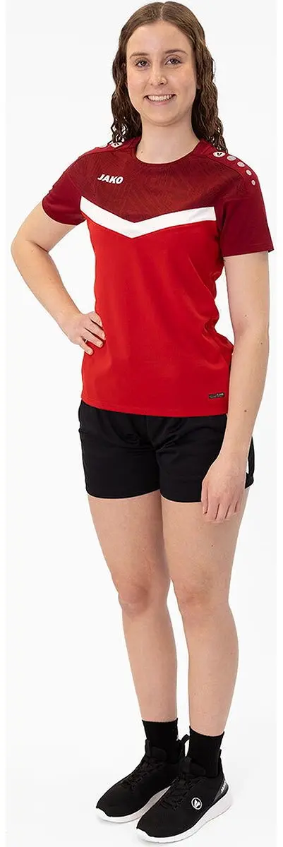Jako Iconic T-Shirt Dames - Rood / Bordeaux | Maat: 36