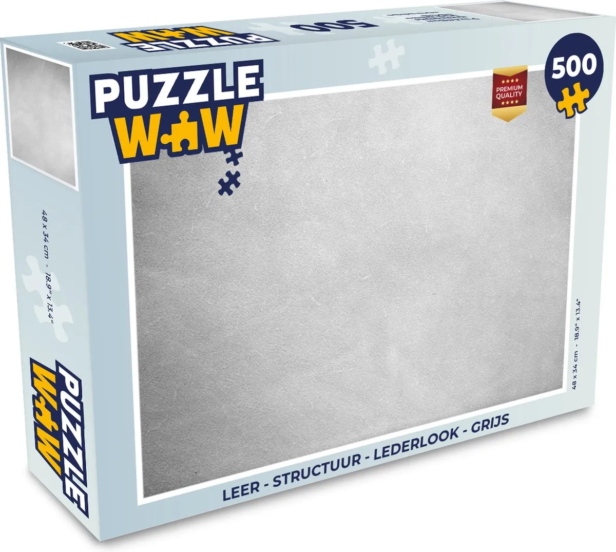 PuzzleWow Leerpuzzel 500 Stuks - Grijs Lederlook - MPN 7450154879855