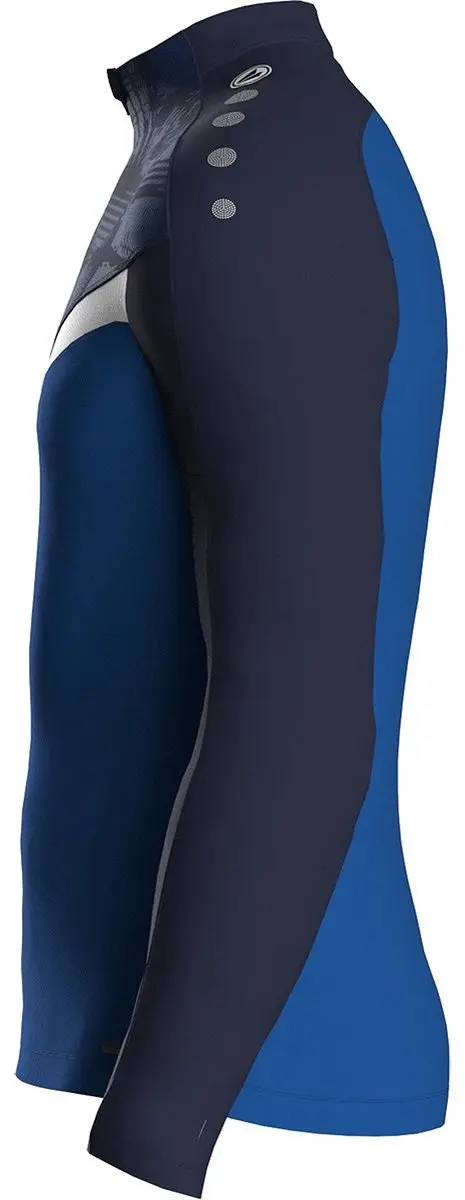 JAKO Ziptop Iconic Trainingssweater Junior 152 - Blauw/Wit
