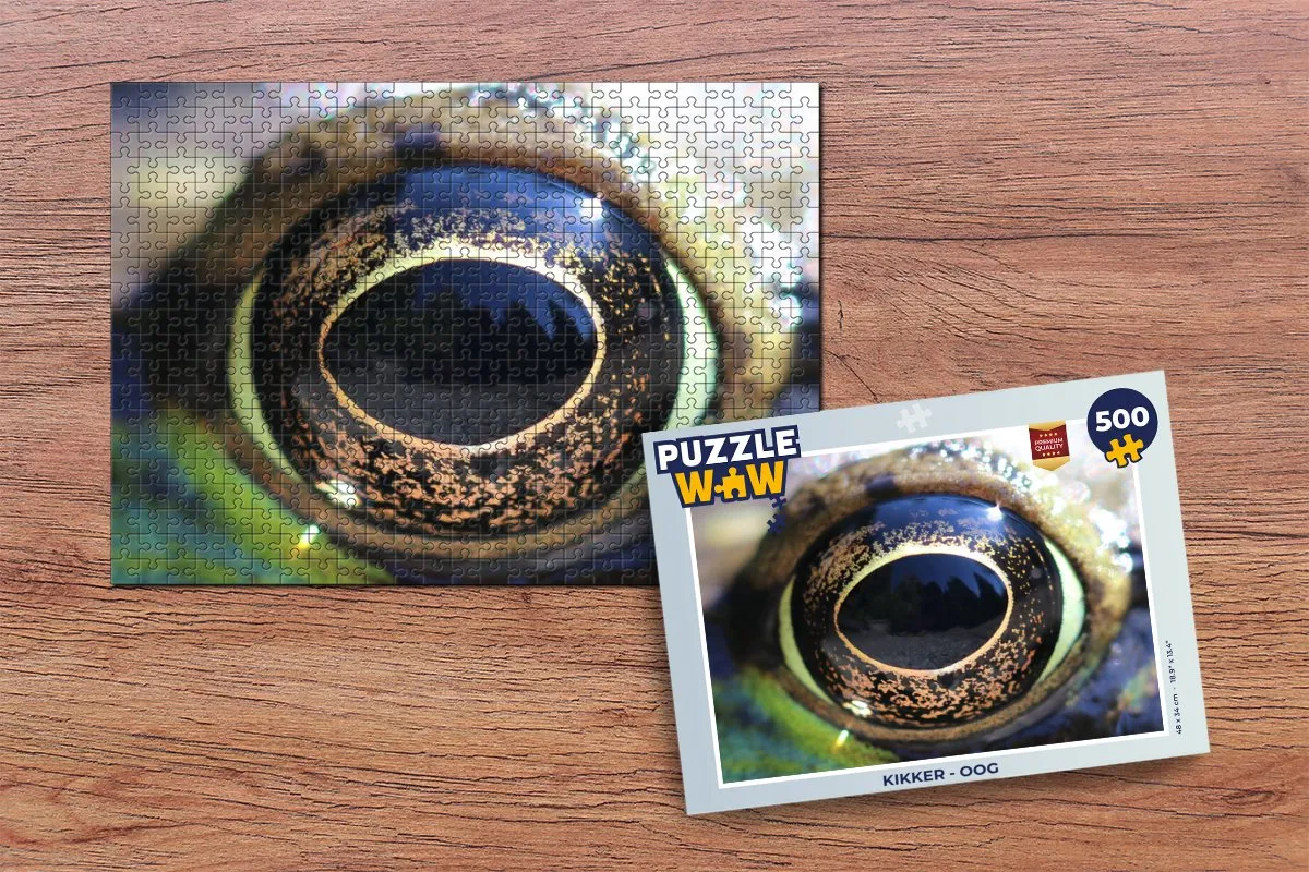 PuzzleWow Kikker - Oog Legpuzzel 500 Stuks - Multicolor