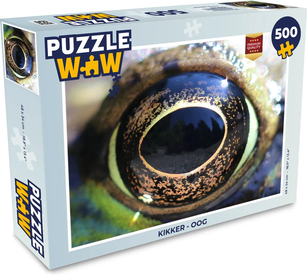 PuzzleWow Kikker - Oog Legpuzzel 500 Stuks - Multicolor