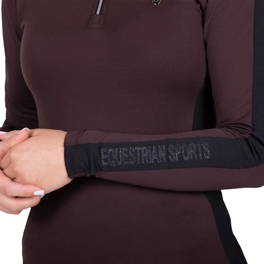 QHP Trainingsshirt Julin Thermo 42 - Donkerbruin - afbeelding 4 van 6