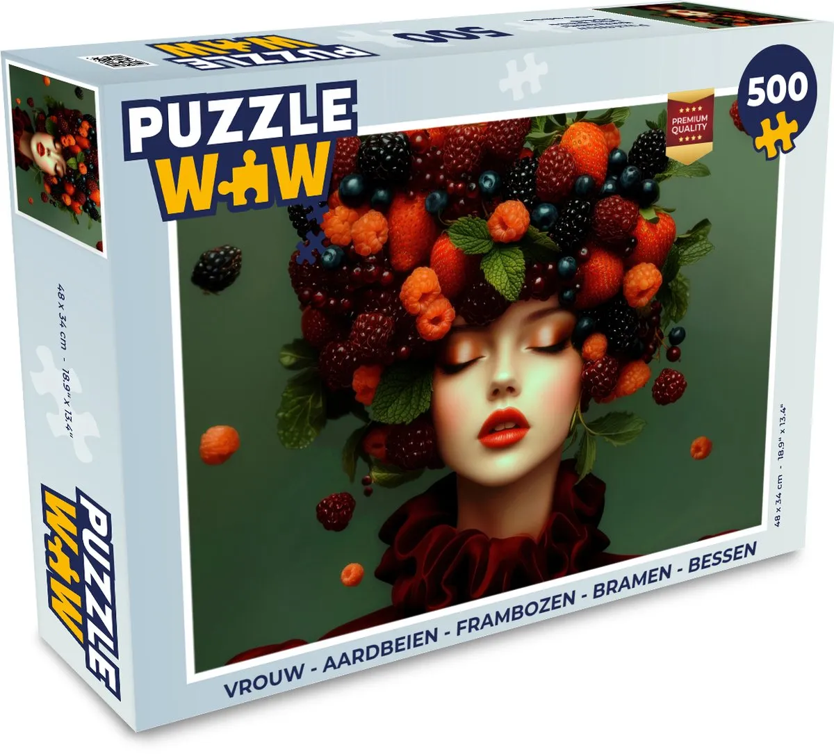 PuzzleWow Vrouw Bramen Legpuzzel 500 Stuks