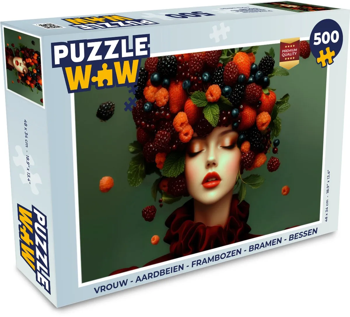PuzzleWow Vrouw Bramen Legpuzzel 500 Stuks - MPN 8721169401751