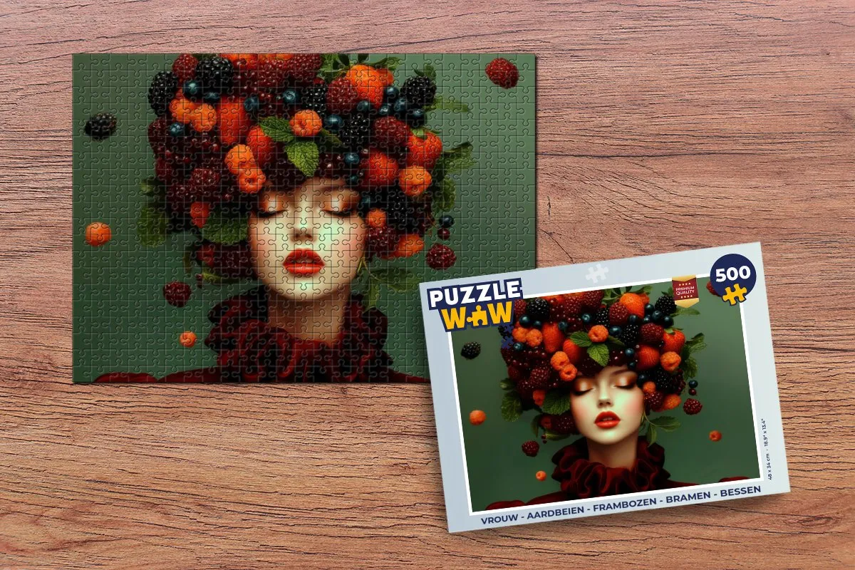 PuzzleWow Vrouw Bramen Legpuzzel 500 Stuks - MPN 8721169401751