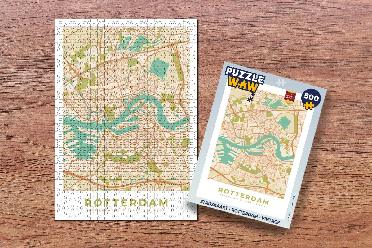 PuzzleWow Rotterdam Vintage Legpuzzel 500 Stuks - Multicolor
