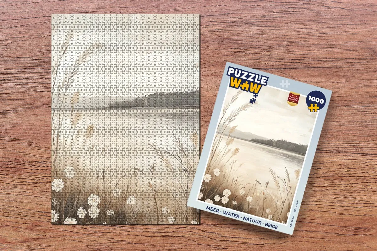 PuzzleWow Legpuzzel 1000 Stuks - Meer/Natuur Beige