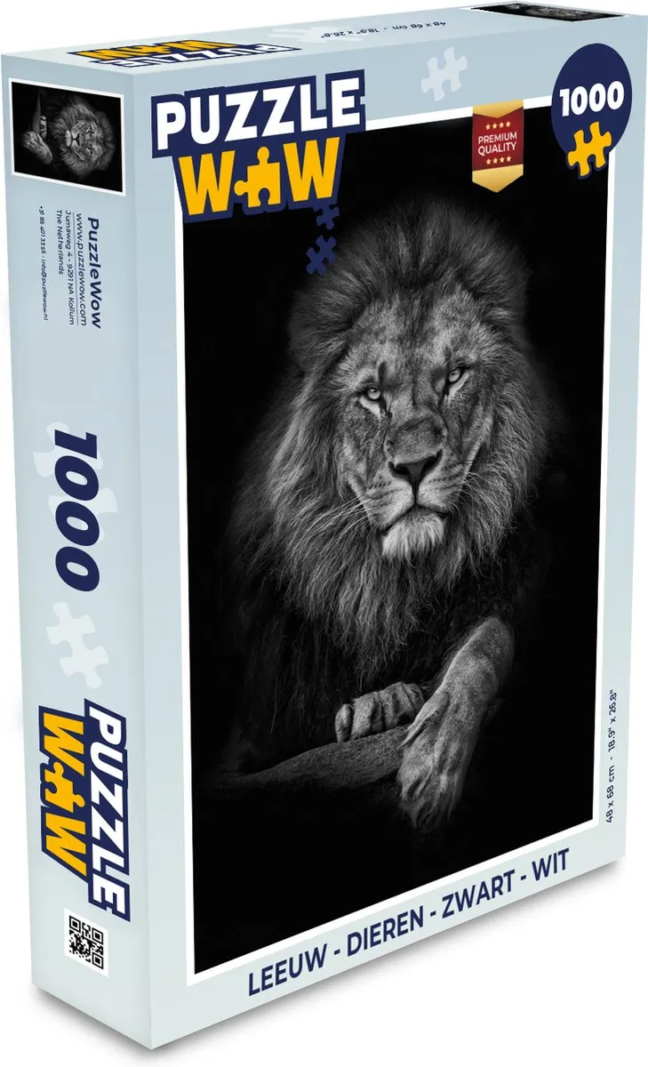 PuzzleWow Leeuw Dieren Legpuzzel 1000 Stuks - Multicolor