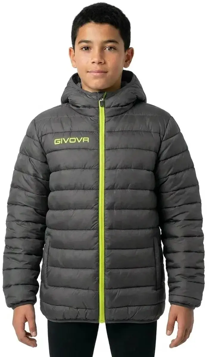 Givova Olanda Jas 6-8 jaar - Dark Grey/Fluo Yellow - afbeelding 2 van 3
