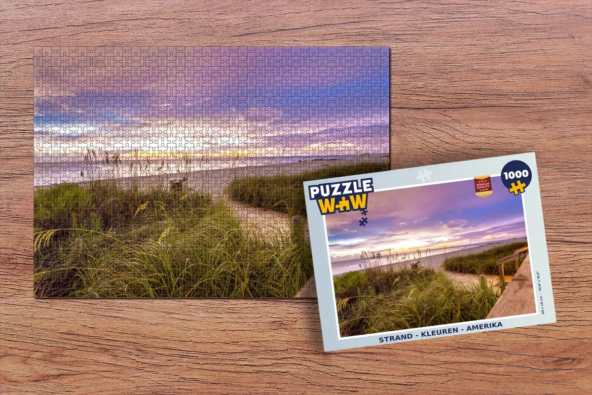 PuzzleWow Strand Amerika Legpuzzel 1000 Stuks - Multicolor