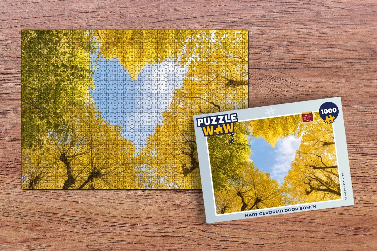 PuzzleWow Bomen Hart Legpuzzel 1000 Stuks - Multicolor