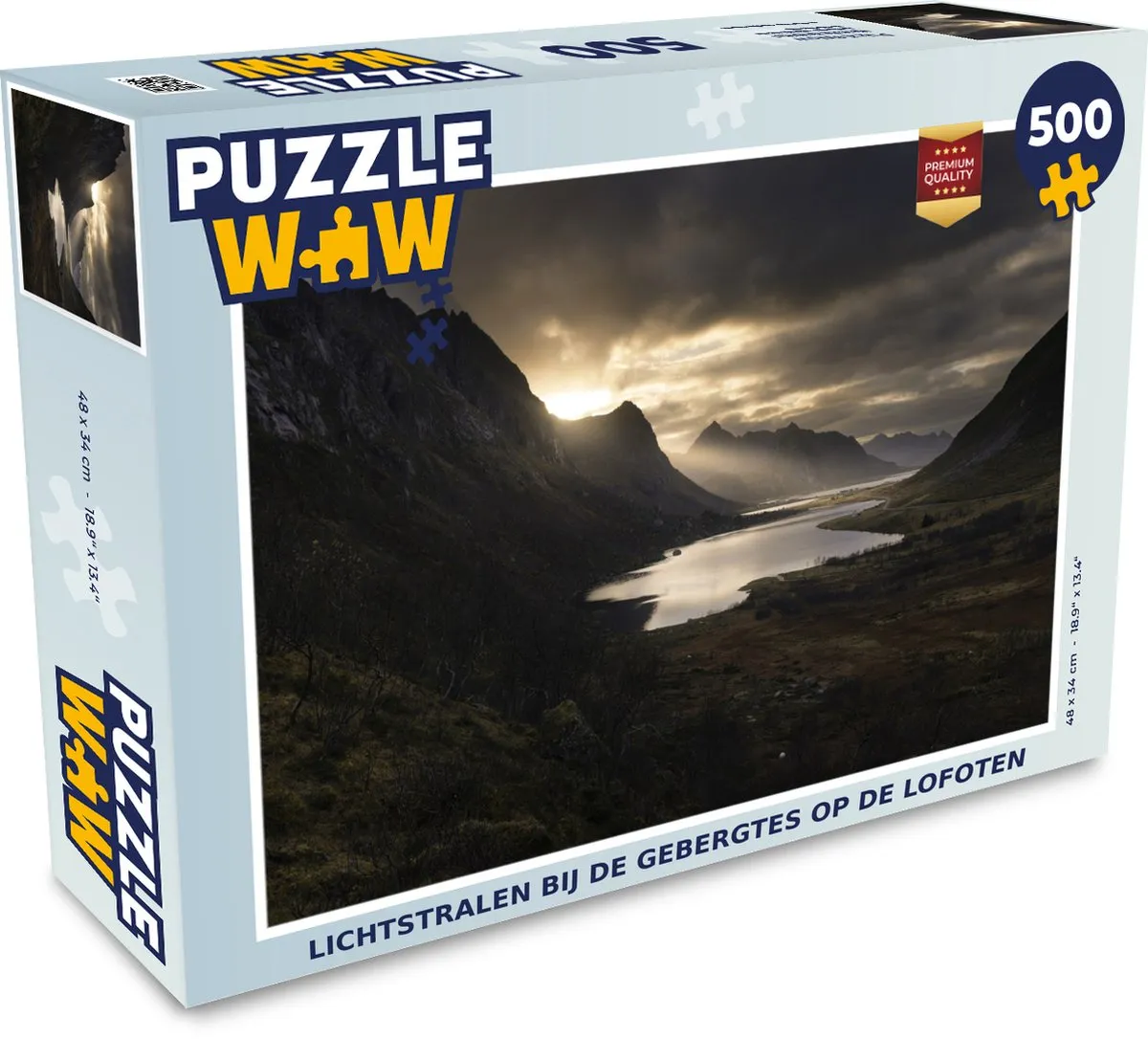 PuzzleWow Legpuzzel Lichtstralen Lofoten 500 Stuks