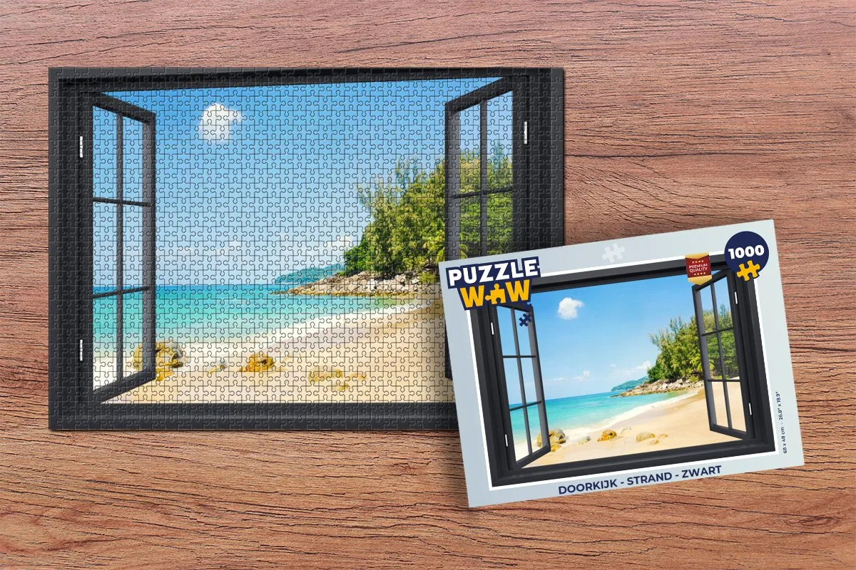 PuzzleWow Doorkijk Strand Legpuzzel 1000 Stuks - Multicolor