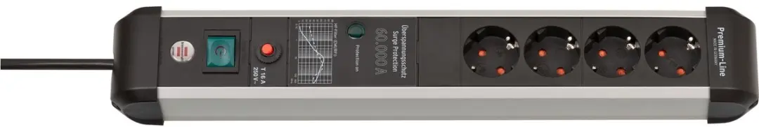 Premium-Protect-Line 60.000A stekkerdoos met overspanningsbeveiliging 4-voudig 3