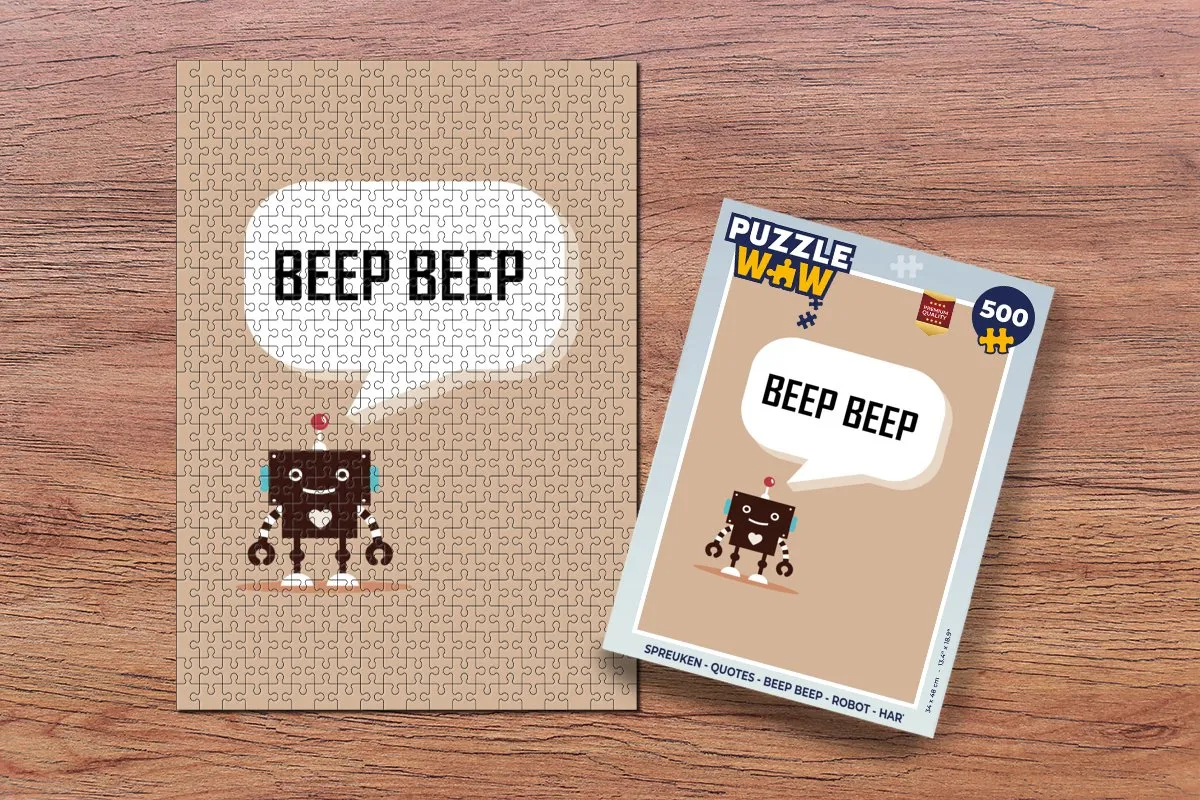 PuzzleWow Beep Beep Robot Legpuzzel 500 Stuks - Multicolor