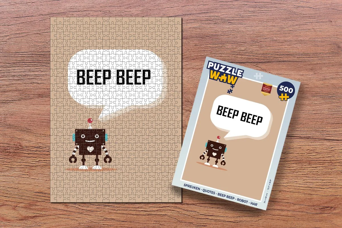 PuzzleWow Beep Beep Robot Legpuzzel 500 Stuks - Multicolor