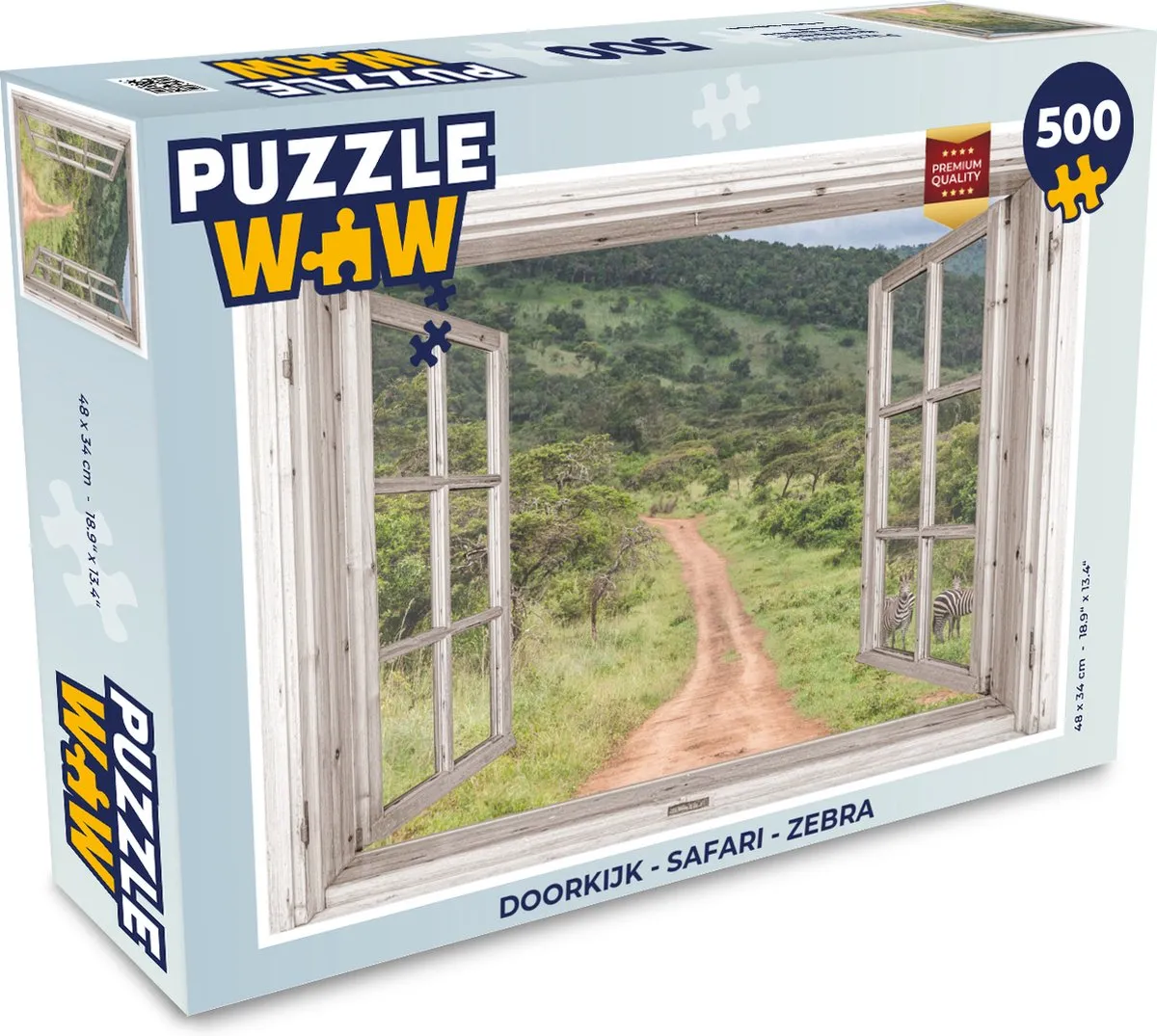 PuzzleWow Safari Zebra Legpuzzel 500 Stuks